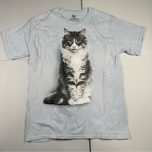 The mountain by liquid blue cat tie dye light blue shirt short sleeve size large